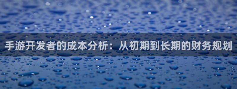 安信13娱乐官网入口：手游开发者的成本分析：从初期到长期的财